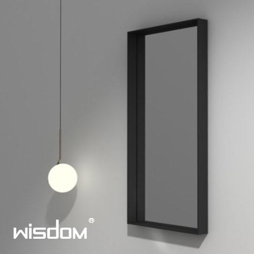 [WISDOM] 벽걸이 블랙 사각거울 WD2937-2B